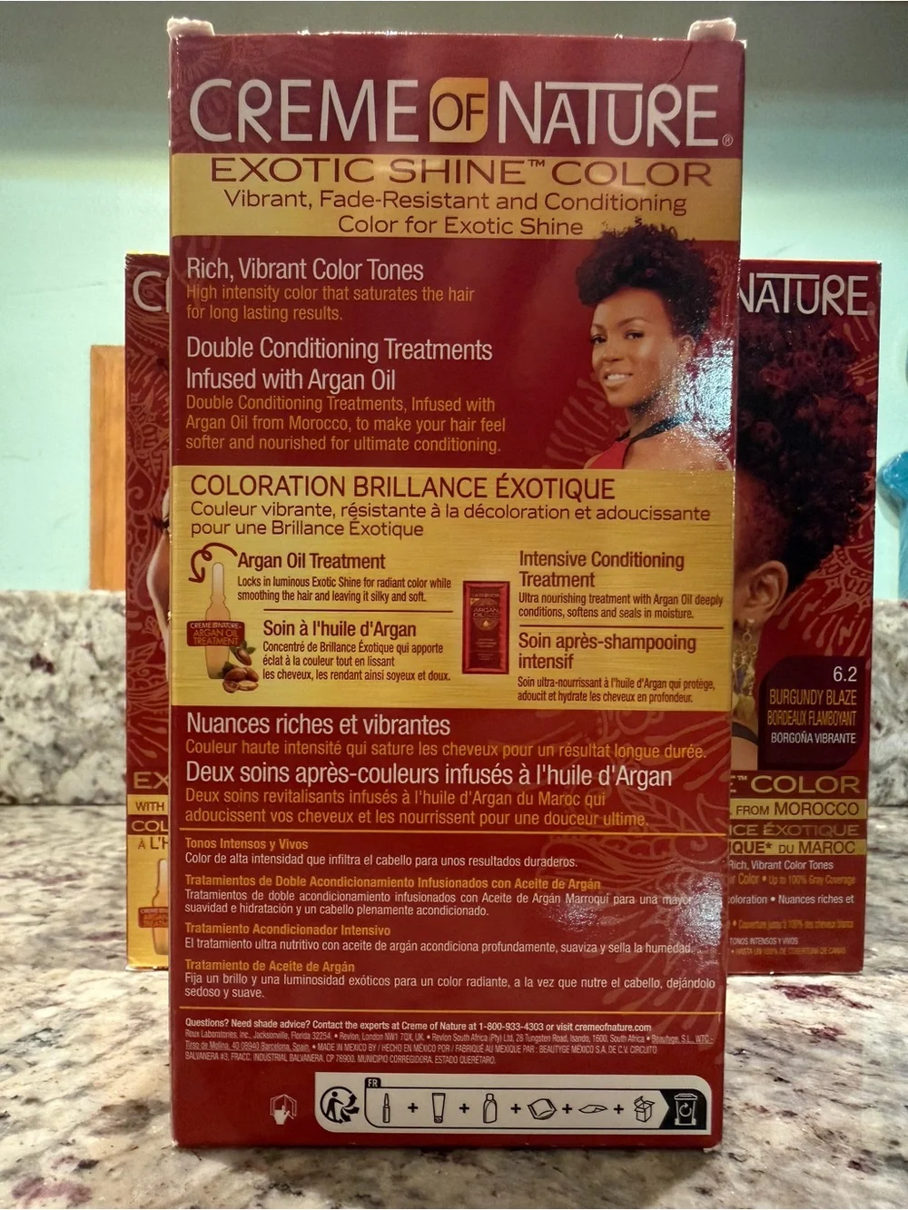 Creme of Nature Exotic Shine Color 6.2 Burgandy Blaze Quantity of 9 New